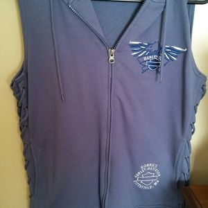 Harley-Davidson hoodie lace up vest